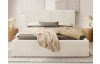 Posteľ Inez 180x200 cm, krémová štruktúrovaná látka