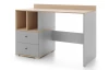 Písací stôl so šuplíkmi Room, dub biscuit/sivý