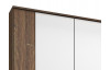 Šatníková skriňa Bernau, 226 cm, dub stirling / biela, otočné dvere