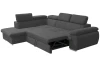 Rohová sedacia súprava Viera, tmavo šedá látka, ľavý roh