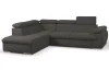 Rohová sedacia súprava Viera, tmavo šedá látka, ľavý roh