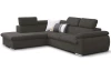 Rohová sedacia súprava Viera, tmavo šedá látka, ľavý roh