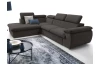 Rohová sedacia súprava Viera, tmavo šedá látka, ľavý roh