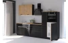 Kuchynská linka Blacky, čierna/dub artisan