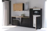Kuchynská linka Blacky, čierna/dub artisan