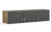 Skriňový nástavec Bremen, 136 cm, dub artisan/tmavo šedý