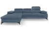 Rohová sedacia súprava Scala, denimovo modrá látka, ľavý roh