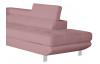 Rohová sedacia súprava Lotos, ružová tkanina, pravý roh