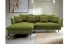 Rohová sedacia súprava Glam, machová zelená látka, ľavý roh