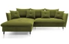 Rohová sedacia súprava Glam, machová zelená látka, ľavý roh