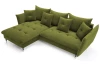 Rohová sedacia súprava Glam, machová zelená látka, ľavý roh