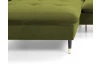 Rohová sedacia súprava Glam, machová zelená látka, ľavý roh