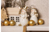 Vianočná dekorácia/svietnik Domček 12,5 cm, krémový