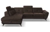 Rohová sedacia súprava Sergio, tmavo hnedá látka, ľavý roh