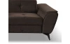 Rohová sedacia súprava Sergio, tmavo hnedá látka, ľavý roh