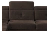 Rohová sedacia súprava Sergio, tmavo hnedá látka, ľavý roh