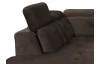 Rohová sedacia súprava Sergio, tmavo hnedá látka, ľavý roh