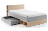 Posteľ so zásuvkou Room 120x200 cm, dub biscuit/šedá