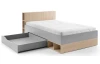 Posteľ so zásuvkou Room 120x200 cm, dub biscuit/šedá