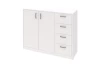 Široká zásuvková komoda Mega 39, biela