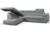 Rohová sedacia súprava Viera, svetlo šedá látka, ľavý roh