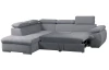Rohová sedacia súprava Viera, svetlo šedá látka, ľavý roh