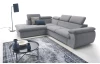Rohová sedacia súprava Viera, svetlo šedá látka, ľavý roh