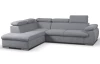 Rohová sedacia súprava Viera, svetlo šedá látka, ľavý roh