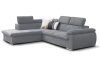 Rohová sedacia súprava Viera, svetlo šedá látka, ľavý roh