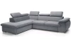 Rohová sedacia súprava Viera, svetlo šedá látka, ľavý roh