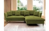 Rohová sedacia súprava Glam, machová zelená látka, pravý roh