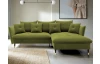 Rohová sedacia súprava Glam, machová zelená látka, pravý roh