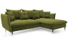 Rohová sedacia súprava Glam, machová zelená látka, pravý roh