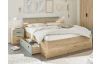 Posteľ s nočnými stolíkmi Savina 180x200 cm, dub artisan/šalviová, s osvetlením