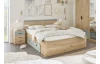 Posteľ s nočnými stolíkmi Savina 180x200 cm, dub artisan/šalviová, s osvetlením