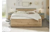Posteľ s nočnými stolíkmi Savina 180x200 cm, dub artisan/šalviová, s osvetlením