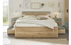 Posteľ s nočnými stolíkmi Savina 180x200 cm, dub artisan/šalviová, s osvetlením