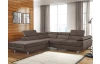 Rohová sedacia súprava Lotos, hnedá látka, ľavý roh