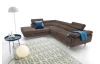 Rohová sedacia súprava Lotos, hnedá látka, ľavý roh