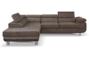 Rohová sedacia súprava Lotos, hnedá látka, ľavý roh