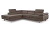 Rohová sedacia súprava Lotos, hnedá látka, ľavý roh