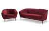 Trojmiestna pohovka Olivio, červená zamatová látka