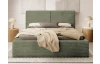Posteľ Inez 180x200 cm, olivovo zelená štruktúrovaná látka