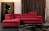 Rohová sedacia súprava Viera, červená látka, ľavý roh