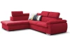 Rohová sedacia súprava Viera, červená látka, ľavý roh