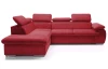 Rohová sedacia súprava Viera, červená látka, ľavý roh