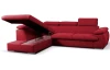 Rohová sedacia súprava Viera, červená látka, ľavý roh