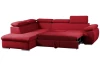 Rohová sedacia súprava Viera, červená látka, ľavý roh