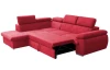 Rohová sedacia súprava Viera, červená látka, ľavý roh