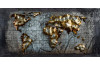 Kovový obraz na stenu Mapa sveta 80x40 cm, vintage